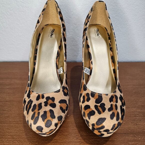 Ladies Mossimo Cheetah Print High Heels Shoes Size 9 Velvetty Texture Never Worn - Picture 2 of 13